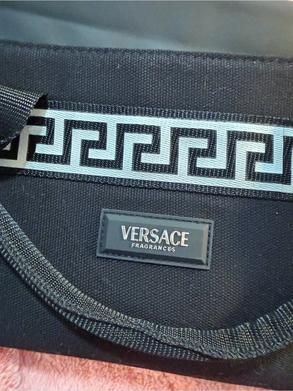 Versace Black Canvas Tote bag/ Messenger bag